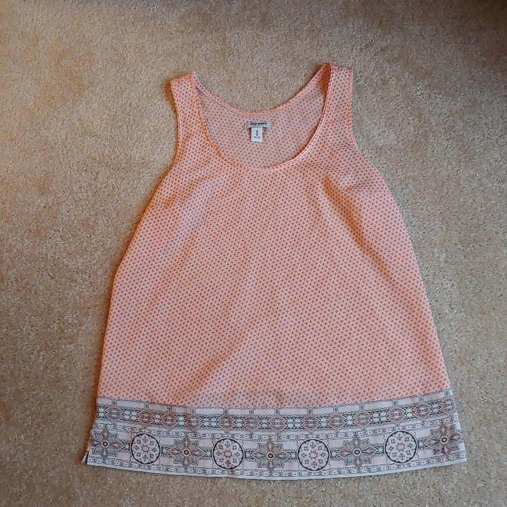 NWOT Old Navy semi sheer orange tank top